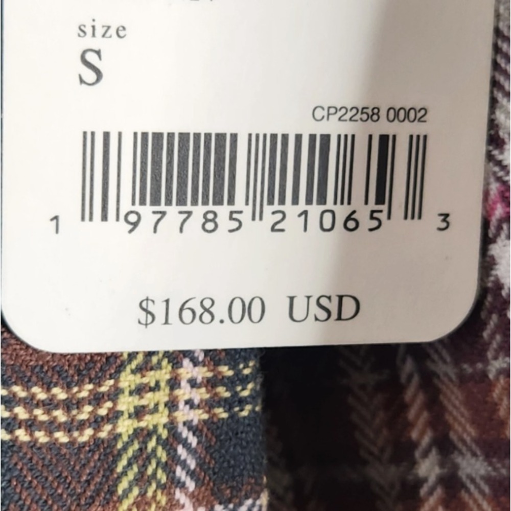 NWT Free People Layer It Up Plaid Top Womens Small Snap Overlay Long Sleeve $168 - Picture 11 of 12